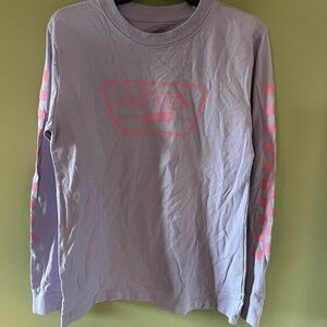 Women’s VANS Lavender Long Sleeve T-shirt with Pink Graphics. Size M.